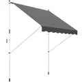 Outsunny Klemmmarkise mit Handkurbel höhenverstellbar Gelenkarmmarkise schmutzabweisend, witterungsbeständig Balkonmarkise 150cm breit Terrassenmarkise für Terrasse Balkon Veranda Grau