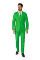 Suitmeister Anzüge für Herren - Mit Jackett, Hose und Krawatte mit Festlichen Print Solid Green - XL