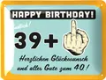 LANOLU Blechschild Schild 40 Geburtstag - SCHILD 40 JAHRE 39+1 - Geschenke für den 40 Geburtstag Mann, lustiges Schild 40 Geburtstag Deko als lustige Geburtstagskarte - vintage Metall15x20 cm