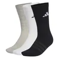 adidas Unisex Cushioned Sportswear Crew Socks 3 Pair Pack, medium grey heather/white/black, 42-45