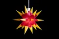 Sterntaler Dekostern | Weihnachtsstern Mini-Stern | Kunststoff | 18-Zacker | Rot/Gelb | 12cm | Innen | LED | Batterie | mit Timer