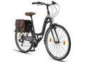 Licorne Bike Stella Plus Premium City Bike in Zoll Aluminium Fahrrad für Mädchen, Jungen, Herren und Damen - 21 Gang-Schaltung - Hollandfahrrad Farbe:Schwarz;Größe:28 Zoll