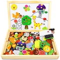 Jojoin Magnetisches Holzpuzzle 110 Stück, Magnettafel Kinder, Puzzle ab 3, Montessori Spielzeug ab 3 Jahre, Wald and Tier Puzzles Kinderspiele, Geschenk für Mädchen Junge Ostern Christmas