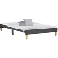 Homestyle4u Polsterbett 90x200 mit Lattenrost und Matratze in Grau 2630