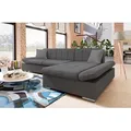 MIRJAN24 Ecksofa Malwi mit Regulierbare Armlehnen Eckcouch mit Schlaffunktion und Bettkasten, L-Form Sofa vom Hersteller (Lux 06 + Lux 06 + Lux 05,... - Grau