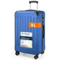 YONSLY Gepäck Suitcase Reisekoffer, Trolley Rollkoffer Handgepäck, Hartschalenreisekoffer mit 360° Lenkrollen, Zahlenschloss, Mehrstufiger Teleskopgriff (XL, Saphirblau)