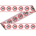 30. Geburtstag Absperrband Verkehrsschilder Party Banner Flatterband