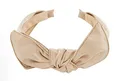 axy Haarreif mit Schleife 13 cm x 4,5 cm aus Glanz Stoff, Damen Haarband Vintage Hairband Stirnband Haarreifen HRS1B (Beige)