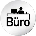 Türschilder24 XXL Türschild • Ø 100 mm rund • Schild Büro + Piktogramm • aus veredeltem Aluminium Vollmaterial • geschliffene Edelstahloptik • 100% Made in Germany