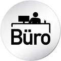 Aluminium Schild 10 cm Ø "Büro" Türschild Küche Tür Alu Privat Besprechung rund