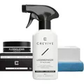 CREVIVE Flüssigleder Weiß 50 ml & Lederreiniger 250 ml - Leder Reparatur Set Weiß - Kunstleder Reparaturset - Lederreparaturset für Sofa, Couch, Lenkrad, Autositze