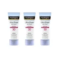 Neutrogena Ultra Sheer Dry-Touch-Wasser-beständiges und fettet nicht Sonnenschutlotion mit Breites Spektrum SPF 30, 3 fl. oz (Packung mit 3)