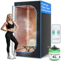 SereneLife mini Sauna für zuhause, Infrarotsauna, Dampfsauna für zuhause, Portable Sauna, mit Sauna Zubehör: Dampfgenerator für Dampfbad, Fernbedienung, klappbarer Stuhl, Timer