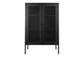 House Nordic Standvitrine in Schwarz, Stahl - 80x120x40cm (BxHxT)