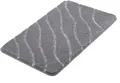 Kleine Wolke Badematte Tram, Höhe 20 mm, rutschhemmend beschichtet, fußbodenheizungsgeeignet, Polyacryl, rechteckig, modernes Wellen Design, Hoch-Tief Effekt