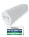 AM Qualitätsmatratzen Bio Baumwoll Matratzenbezug 100x200 für 14 cm Kernhöhe - Made in Germany & Oeko-TEX Siegel - Allergiker Matratzenbezug 100x200 mit 4 seitigem Reißverschluss - 60 Grad waschbar