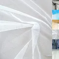 TOLKO uni Tüllstoff Meterware | Deko-Stoff für Vorhang Gardine Hochzeit Party | 300cm breit | Fein zart durchsichtig Netzstoff zum Nähen Basteln Dekorieren Kleid Tüllrock Tüll Stoff Tüllstoff Weiß
