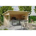 SKANHOLZ Pavillon "Vimmerby", BxHxT: 410 cm x 244 cm x 310 cm, Nordisches Fichtenholz - beige