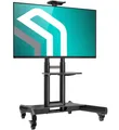 ONKRON TV-Ständer 40-70 Zoll, bis 45.5 kg, VESA 100x100-600x400, TS1551-B, (bis 70,00 Zoll, höhenverstellbar, rollbar, mit Ablage, Kabelführung)