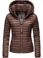 MARIKOO Damen Übergangsjacke Steppjacke mit abnembarer Kapuze Löwenbaby Chocolate Gr. S