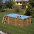 Holzpool Marbella 2 Rechteckig 420x270x117 cm Komplettset Sandfilter Massivholz