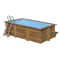 Pool-Set Gre MARBELLA 2 Rechteckiger Echtholzpool 420x270x117cm Komplett-Set