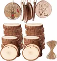 50 Stück Holzscheiben, Rund 56cm Holz Log Scheiben Kit mit Loch Unvollendete ...
