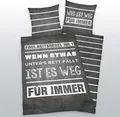 Renforcé-Bettwäsche "Wenn etwas unters Bett fällt" 135 x 200/80 x 80 cm Stand.-Var.