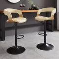 riess-ambiente Höhenverstellbarer Barhocker MANHATTAN natur Eiche creme beige Kunstleder drehbar Barstuhl Tresenstuhl Tresenhocker