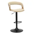 Riess Ambiente Höhenverstellbarer Barhocker Manhattan - Natur Creme beige - drehbarer Stuhl aus Eiche und Kunstleder