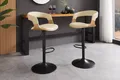 riess-ambiente Barhocker MANHATTAN creme beige/natur/schwarz - höhenverstellbar, 360° drehbar (Einzelartikel, 1 St), Barstuhl aus Kunstleder & Metall mit Lehne - ideal für Kücheninseln