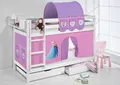 Lilokids Etagenbett JELLE 190x90 cm + 2 Lattenroste & Vorhang FROZEN Eiskönigin