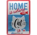 Nostalgic-Art Metallschild Blechschild 20 x 30cm - Pfotenschild - Home is where the Cat is
