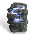 Arnusa Zimmerbrunnen Niagara Gartenbrunnen Gartendekoration Wasserfall, (Komplett-Set), Springbrunnen für Indoor und Outdoor