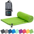 Fit-Flip Mikrofaser Handtuch - kompakte Microfaser Handtücher - ideal als Sporthandtuch, Reisehandtuch, Strandtuch - schnelltrocknend und leicht - Badetuch groß (1x 40x80cm, Grün)