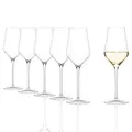 Stölzle Lausitz Weißweingläser Q1 6er-Set 350 ml – Handgefertigte Gläser ideal für Weißwein – Eleganter Weißweinkelch aus Kristallglas – Mundgeblasene Weingläser, spülmaschinengeeignet & stoßfest