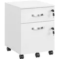 Vasagle Rollcontainer mit 2 Schubladen 54,4 cm x 43,8 cm x 40 cm Weiß