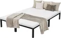 ML-Design Metallbett 140x200 cm auf Stahlrahmen mit Lattenrost, Schwarz, Bettgestell aus Metall, robust, leichte Montage, Bett für Schlafzimmer