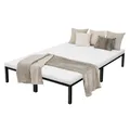 ML-Design Metallbett 140x200 cm auf Stahlrahmen mit Lattenrost, Schwarz, Bettgestell aus Metall, robust, leichte Montage, Bett für Schlafzimmer der Jugendliche Erwachsene, Doppelbett Ehebett Gästebett