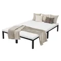 Metallbett Bettgestell Schlafzimmerbett Stahl Bett Lattenrost Schwarz 140x200 cm