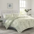 Laura Ashley Home Queensize-Bettwäsche-Set, wendbare Baumwoll-Bettwäsche mit passenden Kissenbezügen, leicht, Heimdekoration für alle Jahreszeiten (Natalie Sage), Grün