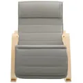 Fst16-dg Neu-schaukelstuhl 5-fach Verstellbares Fussteil Schwingsessel Relaxsessel Belastbarkeit 150kg Birkenholz Dunkelgrau - Sobuy