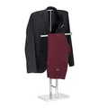 Relaxdays Herrendiener Chrom, Stummer Diener, freistehender Handtuchhalter, doppelter Bügel, HBT: 106x49x20 cm, Silber