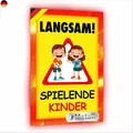 Sachverständigen-Zubehör® Achtung Kinder Sicherheit Schild XXL aus Metall [3 mm