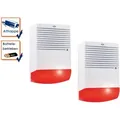 2er Set Sirenen Attrappe Mit Blinkender Led Batteriebetrieb - Alarmsysteme Dummy
