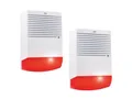 ELRO 2er Set Sirenen Attrappe mit blinkendem LED Licht, Batteriebetrieb - Alarmsysteme Dummy
