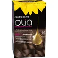 Garnier Olia 5.0 Samtbraun Dauerhafte Haarfarbe ohne Ammoniak mit pflegenden, natürlichen Ölen, Vollständige Grauhaarabdeckung, Permanente Coloration, 1 Stück