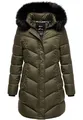 REPUBLIX Damen Gefütterte Dicke Glanz Winter Jacke Mantel Parka mit Kapuze RJ-8020 Olive S