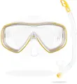 Cressi Junior Set Ondina - Taucherbrille Kinder 7-13 Jahre + Schnorchel Schwimmbad Anti-Beschlag Kratzfest und Antibeschlag, Schnorchelmaske Verstellbar - Taucherbrille Kinder Anti-UV, Maske Gelb