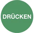 König Werbeanlagen Hinweisschild Aufkleber Piktogramm Drücken, Folie, Ø 50 mm